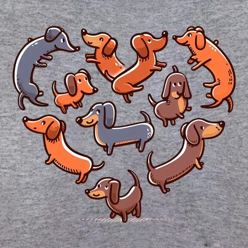 Sausage Dog Heart Dachshund Love t shirt
